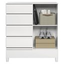 Ver imagem 3 de Cômoda Quarto 90cm 8 Gavetas 1 Porta Thales Branco S01 - Mpozenato