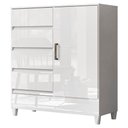 Ver imagem 1 de Cômoda Quarto 90cm 8 Gavetas 1 Porta Thales Branco S01 - Mpozenato