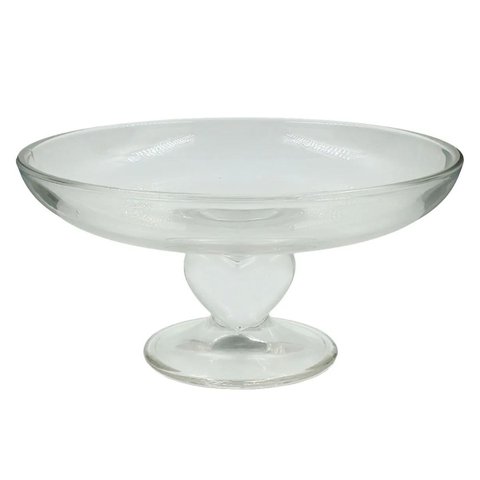 Centro de Mesa de Vidro Cuore Transparente Premium 23cm
