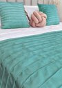 Ver imagem 1 de Peseira Drapeada Line Dupla Face em Veludo Cama King Cor:Tiffany