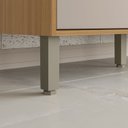 Ver imagem 6 de Balcão com Tampo 3 Portas 2 Gavetas MDF 120cm Colors Cinza/Freijó/Níquel