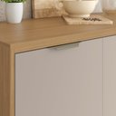 Ver imagem 4 de Balcão com Tampo 3 Portas 2 Gavetas MDF 120cm Colors Cinza/Freijó/Níquel