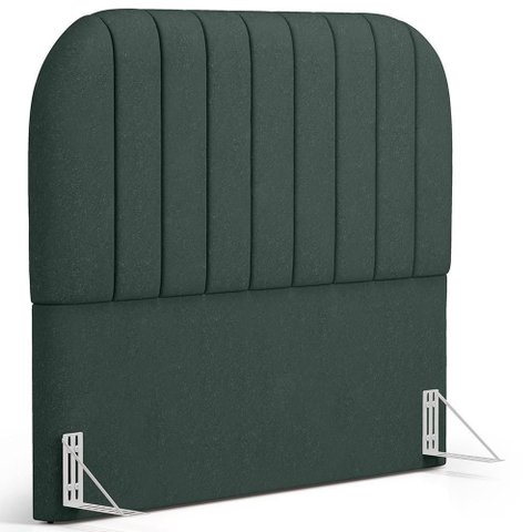 Cabeceira Cama Box King Estofada Orgânica 195cm Alice W01 Linho Verde Musgo - Lyam Decor