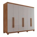 Ver imagem 2 de Guarda Roupa Casal Maya 100 Mdf 6 Portas e 6 Gavetas com Pés Moderna Mobília