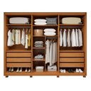 Ver imagem 4 de Guarda-Roupa Casal 6 Portas de Vidro Reflecta com LED e Pés MDF 270cm Suavitá Glass Marrom Amêndoa Clean