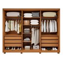 Ver imagem 4 de Guarda-Roupa Casal 6 Portas de Vidro Reflecta com LED 270cm Marrom Amêndoa