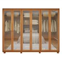 Ver imagem 2 de Guarda-Roupa Casal 6 Portas de Vidro Reflecta com LED e Pés MDF 270cm Suavitá Glass Marrom Amêndoa Clean