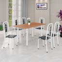 Ver imagem 1 de Conjunto para Sala de Jantar com 6 Cadeiras Lívia Branco/Preto