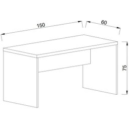 Mesa para Escritório Stock Móveis Essencial Branca 150x60 - 3