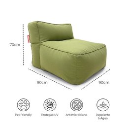 Puff Poltrona Brisa com Apoio - Pufe Verde para Área Externa/interna com Enchimento - 9