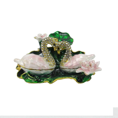 Porta Joias Organizador de Brincos Colar Biju Zamac Cisne - 8x9x4cm