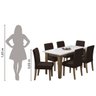 Conjunto de Mesa Sala de Jantar Miami com 6 Cadeiras Trieste Suede 1,60m Cedro/off White/chocolate - 6