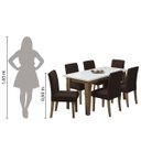 Ver imagem 7 de Conjunto de Mesa Sala de Jantar Miami com 6 Cadeiras Trieste Suede 1,60m Cedro/off White/chocolate