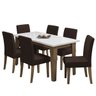 Conjunto de Mesa Sala de Jantar Miami com 6 Cadeiras Trieste Suede 1,60m Cedro/off White/chocolate - 1