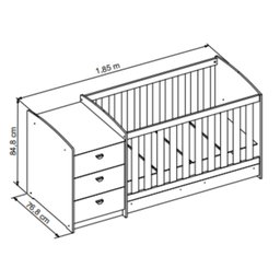 Berço Multifuncional Atlanta Branco Fosco - 10