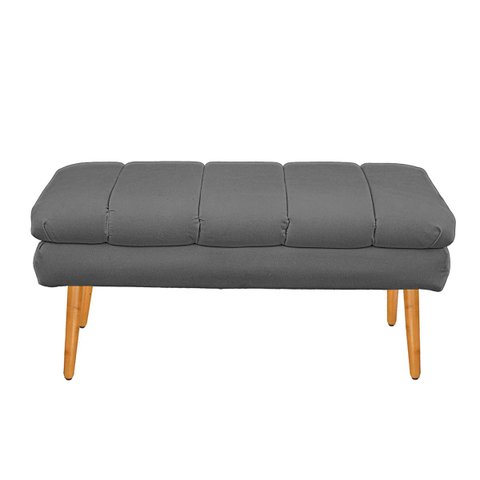 Puff Aparador Estofado Italy Decorativo Veludo Cinza Escuro