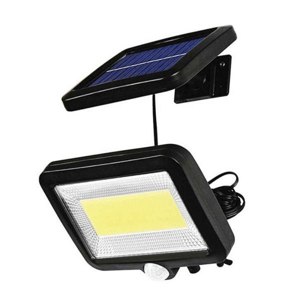 Luminária Solar 100 LEDs Painel Separado Sensor de Proximidade Parede Articulada