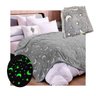 Manta Cobertor Brilha no Escuro Infantil Mantinha Fluorescente Microfibra Extra Macio Lua Estrelas - 1