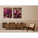 Ver imagem 2 de kit com 2 Quadros Decorativos Florais com Moldura e Vidro para Sala Quarto Escritório e Clínica 62x7