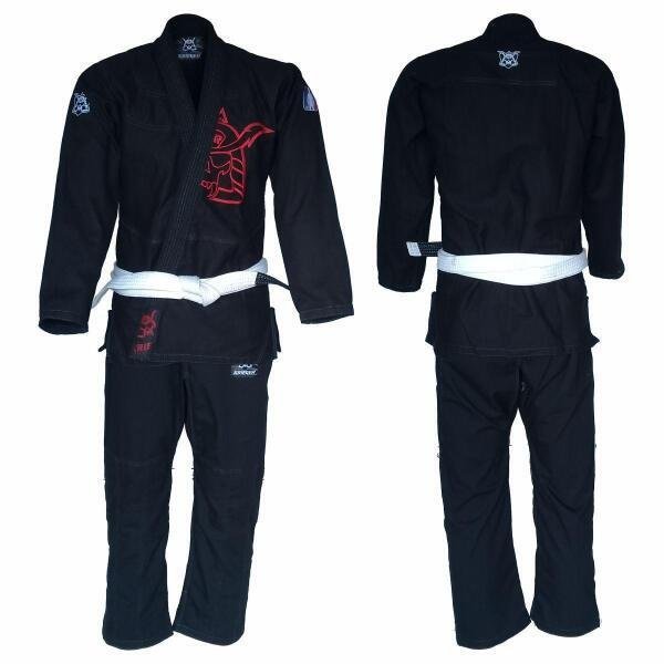 Kimono Jiu-Jitsu Bjj - Krieger - Phantom Preto E Vermelho A4