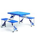 Ver imagem 4 de Mes Dobravel Portatil com 4 Cadeiras Vira Maleta para Picnic Pesca Jardim Camping Praia