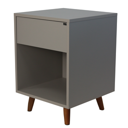 Mesa de Cabeceira 1 nicho 1 gaveta 400x550x400 Beton Matt - Mdf Arauco - 2