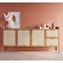 Ver imagem 1 de Buffet Retrô com Tela Sintética 3 Portas e 2 Gavetas 183cm Cor:hanover com Roble