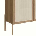 Ver imagem 7 de Buffet Retrô com Tela Sintética 3 Portas e 2 Gavetas 183cm Cor:hanover com Roble
