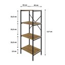 Ver imagem 5 de Estante C/04 Prateleiras 118x45x33cm Tub Tueh1144 Lâmina Mel - Est.preta Lâmina Mel / Est.preta