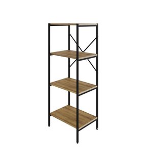 Estante C/04 Prateleiras 118x45x33cm Tub Tueh1144 Lâmina Mel - Est.preta Lâmina Mel / Est.preta