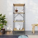 Ver imagem 2 de Estante C/04 Prateleiras 118x45x33cm Tub Tueh1144 Lâmina Mel - Est.preta Lâmina Mel / Est.preta