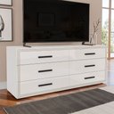 Ver imagem 1 de Cômoda Valência 6 Gavetas Branco - Politorno