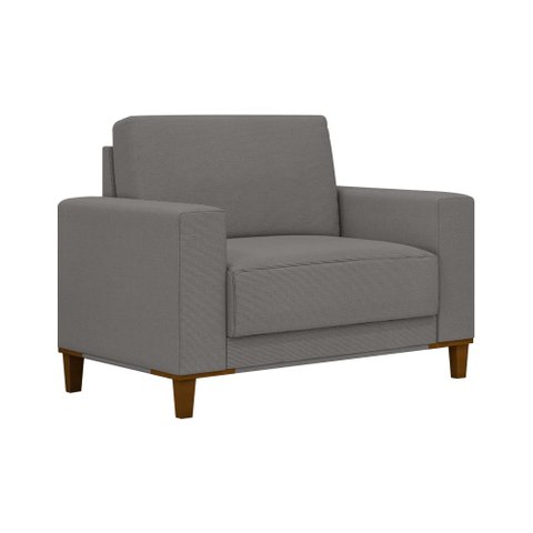 Poltrona Decorativa 94cm Chili Linho Cinza - Sallar Home