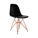 Ver imagem 5 de Conjunto de Mesa de Ferro Cobre Tampo Preto 135x75 6 Cadeiras Cobre Assento Preto