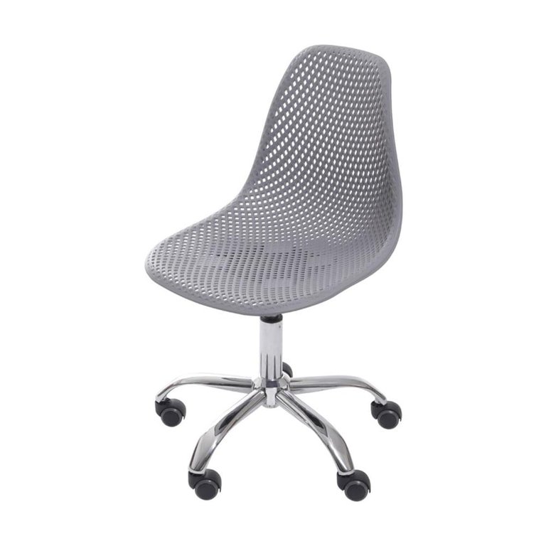 Cadeira Giratória Eames Colmeia Polipropileno Cinza Base Rodizio Cromada Cadeira Giratória Eames Colmeia Polipropileno Cinza Base Rodizio Cromada