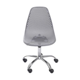 Cadeira Giratória Eames Colmeia Polipropileno Cinza Base Rodizio Cromada - 2