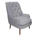Ver imagem 1 de Poltrona Decorativa Lillian Suede Cinza - Dominic Decor