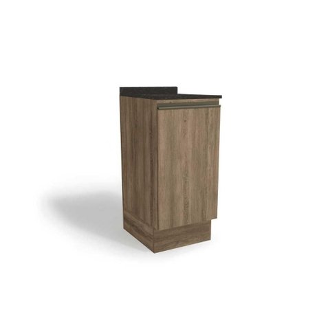 Cozinha Modulada Kappesberg Maxxi Nicho g741 c/ Tampo 40cm Nogal/Preto Brilho-Kappesberg