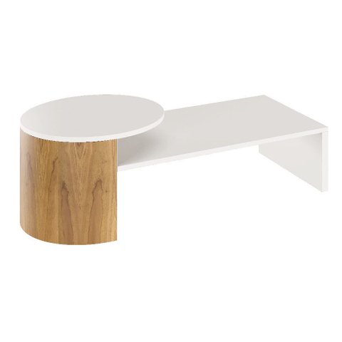 Mesa de Centro Redonda Amadeo com Acabamento em Laca Pollo Decor