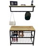 Kit Sapateira Sd 5001 Preta + Cabideiro 5005 Preto - 2