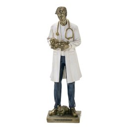 Escultura Decorativa Veterinário em Resina 25,5cm Paris Luz - 1