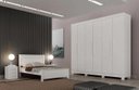 Ver imagem 1 de Guarda Roupa Casal 100% MDF 6 Portas 4 Gavetas com Pés 207cm Canadá Branco - Leifer