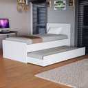 Ver imagem 1 de Bicama Solteiro Amanda Branca Moderna em Mdf Resistente