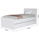 Ver imagem 3 de Bicama Solteiro Amanda Branca Moderna em Mdf Resistente