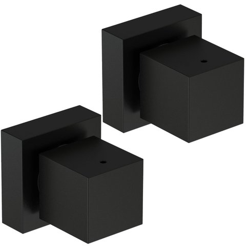 Kit 2 Acabamentos Quadrado para Registro 16 Estrias Preto Fs