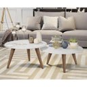 Ver imagem 1 de Conjunto Mesa de Centro e Mesa de Apoio Grazi - Branco