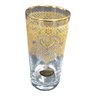 Jogo de Copos Long Drink Turco em Cristal 6 pçs Dourado Fol Ouro - 1
