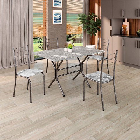Conjunto de Mesa Rio/topázio 100x60 Preto