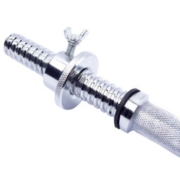 Barra Halter Maciça 40cm Recartilhada Com Rosca Yangfit - 4