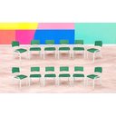 Ver imagem 1 de Kit 12 Cadeiras Iso Infantil Verde Musgo Brinquedoteca Escola Creche Igreja Empilhavel